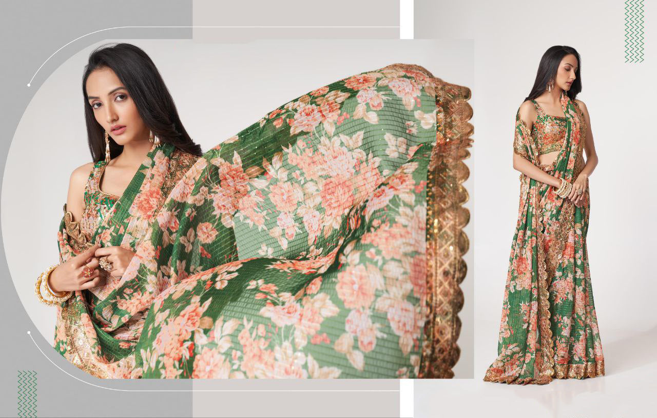 LUXE CHIC Floral Sarees