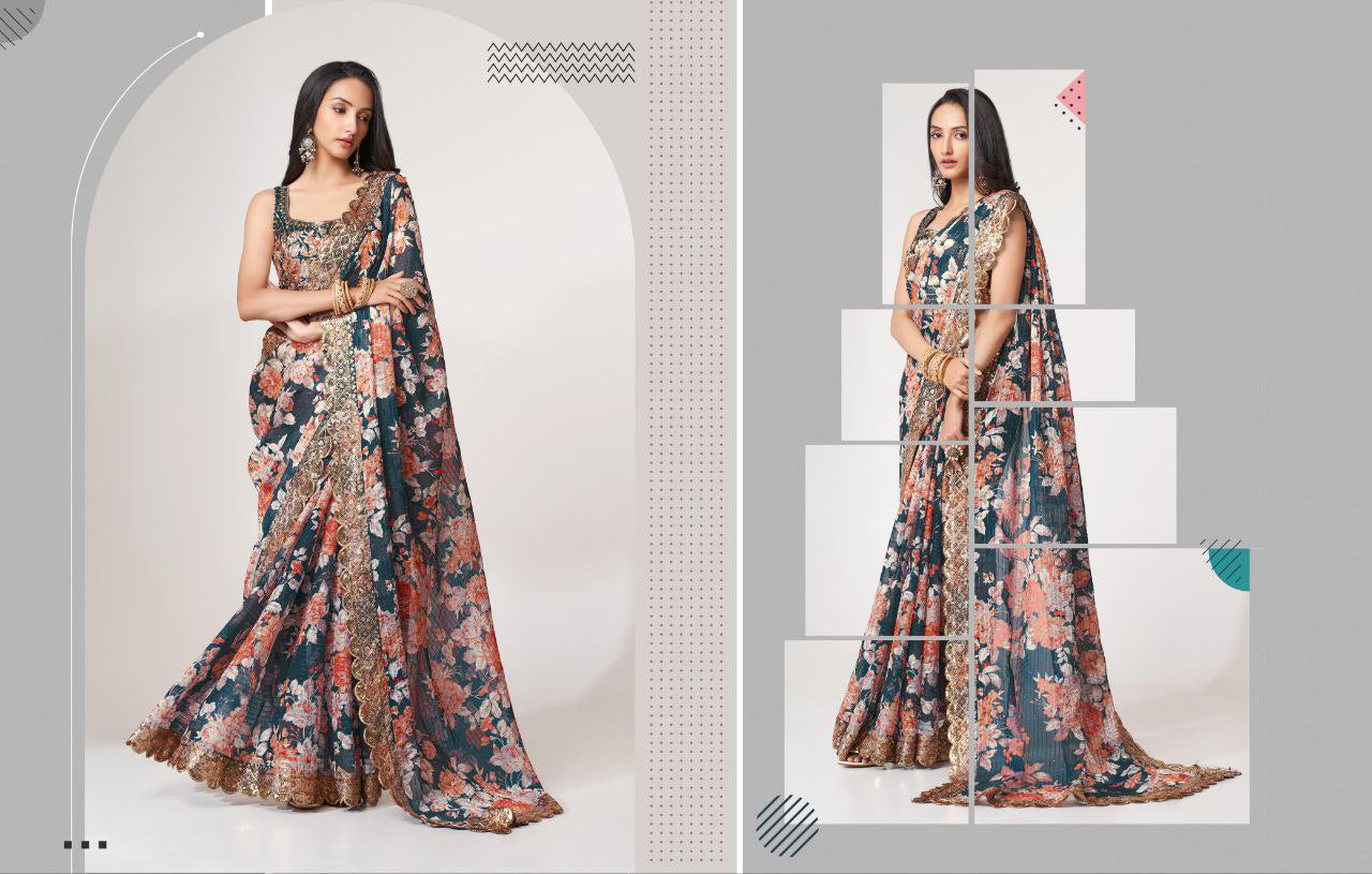 LUXE CHIC Floral Sarees