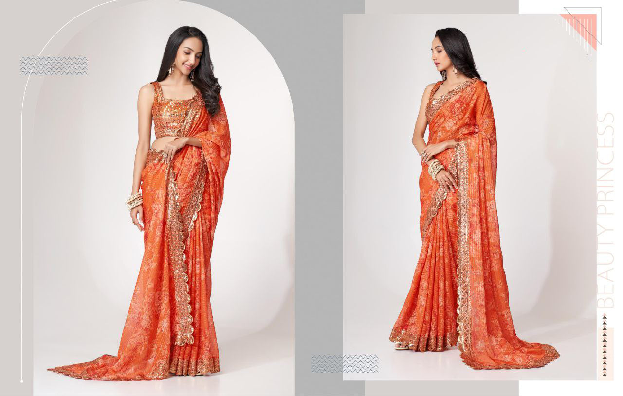 LUXE CHIC Floral Sarees