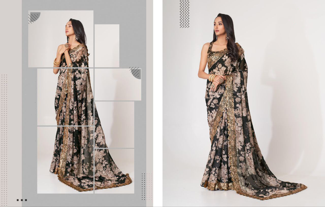 LUXE CHIC Floral Sarees