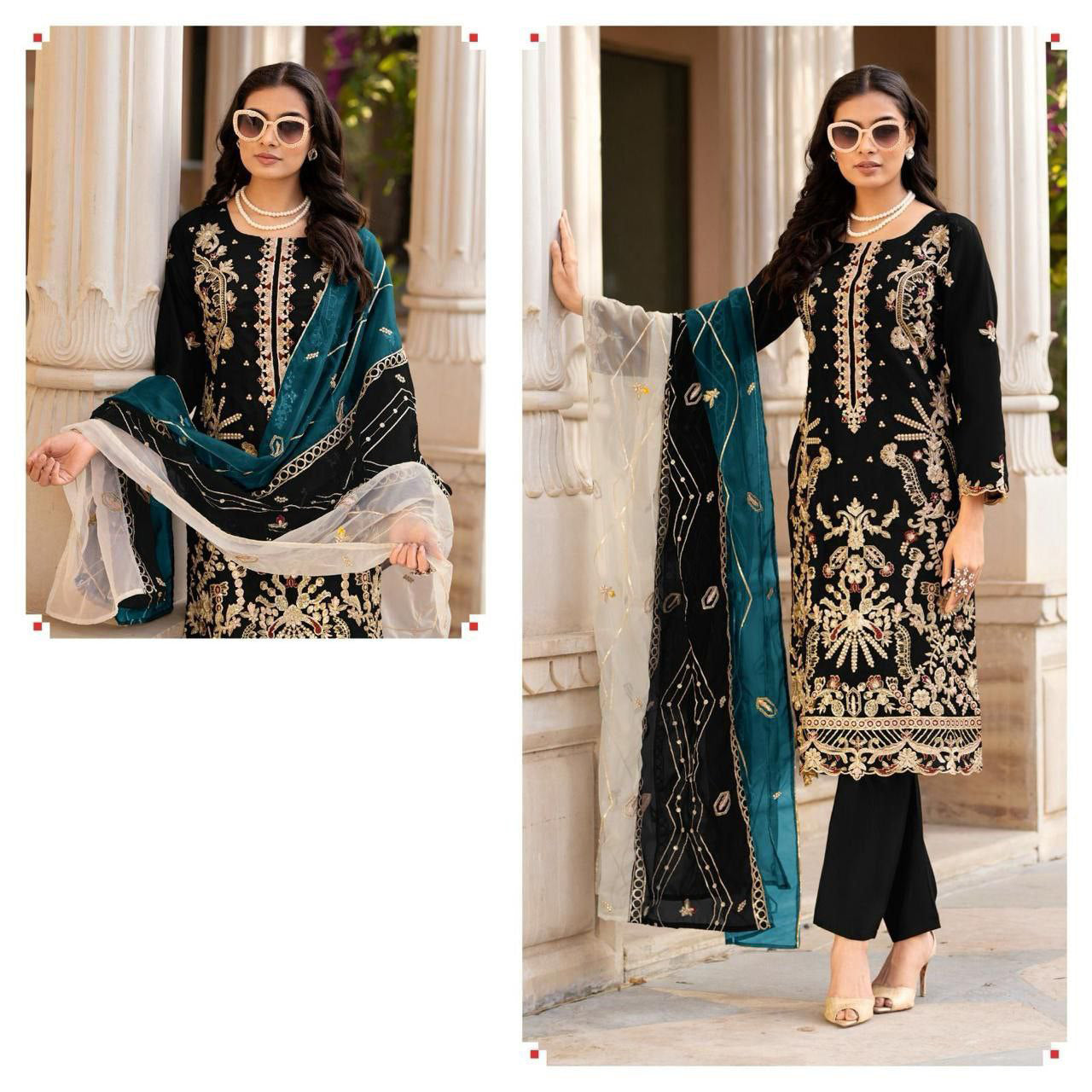 LUXE CHIC organa with embroidery duppata set