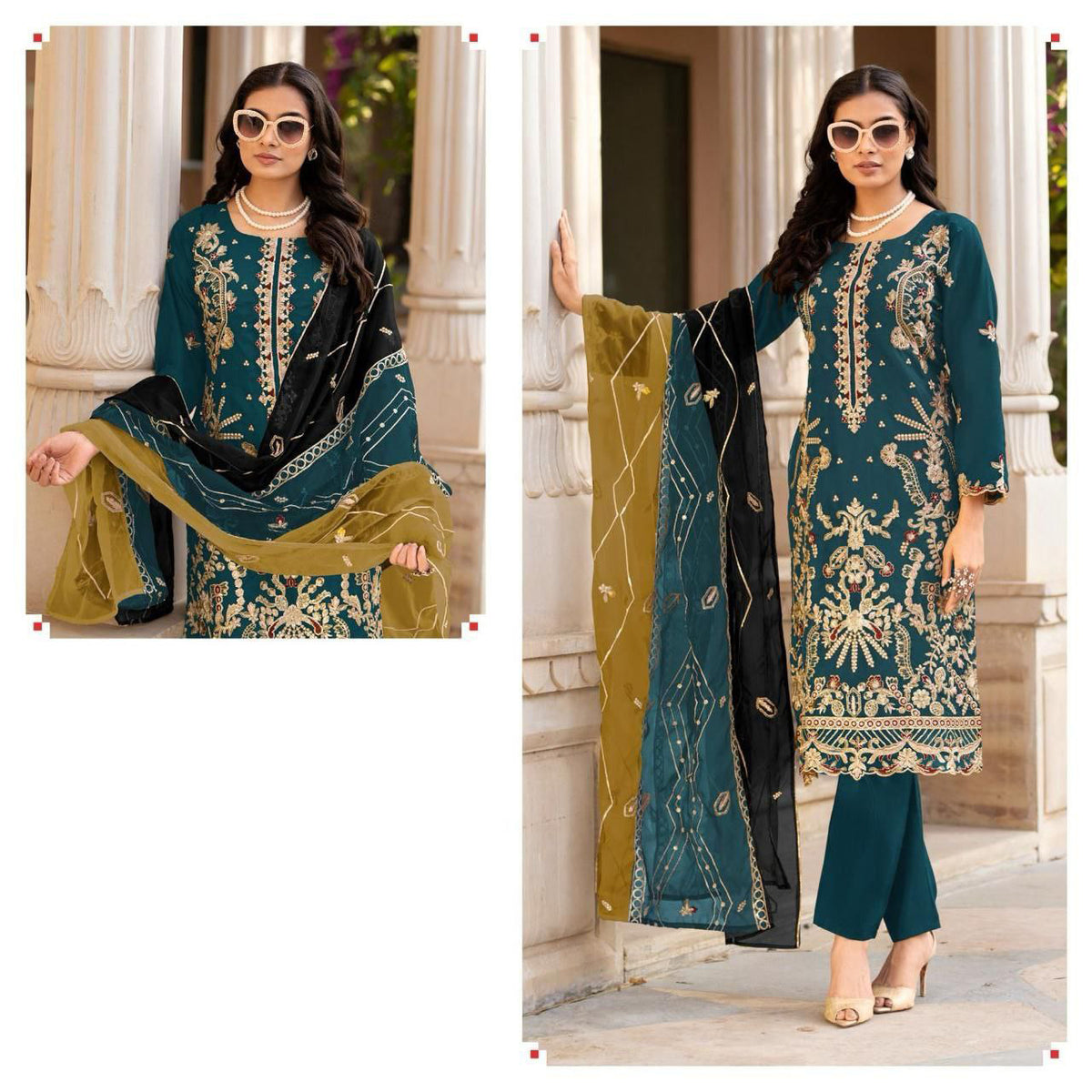 LUXE CHIC organa with embroidery duppata set